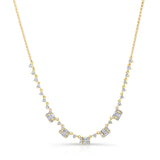 14k gold and diamond baguette necklace