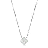 14k gold diamond mother of pearl clover necklace