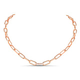 14k gold diamond diamond link paperclip necklace