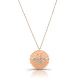 14k gold diamond bee pendant necklace