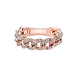 14k gold diamond chain link ring