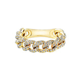 14k gold diamond chain link ring