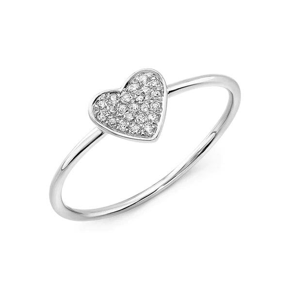 14k gold diamond heart ring