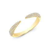 14k gold diamond open claw ring