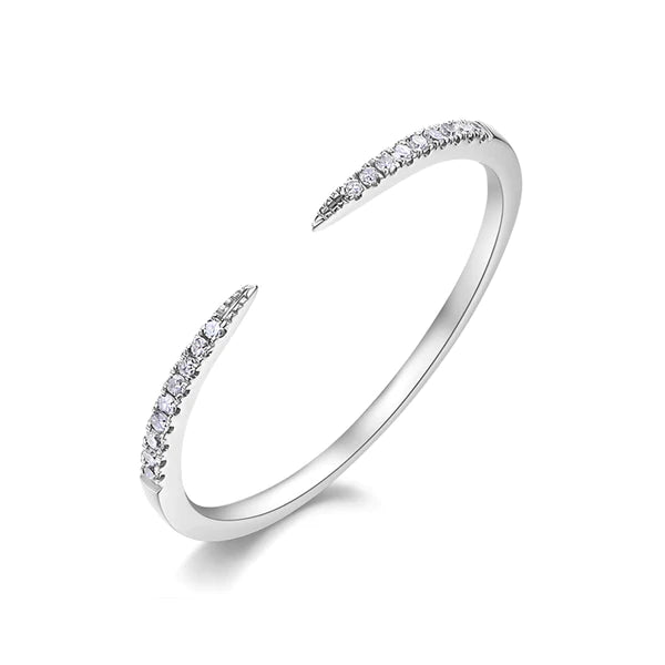 14k gold diamond open claw ring