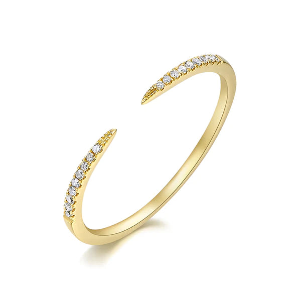 14k gold diamond open claw ring