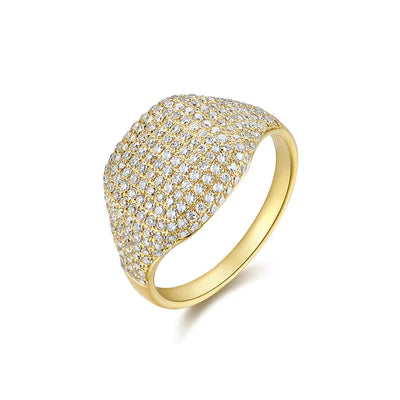 14k gold diamond bling pinky ring