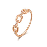 14k gold diamond chain ring