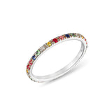 14k gold semi precious rainbow band