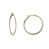 14k yellow gold 11/2'' Round Diamond Hoop Earrings