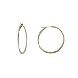 14k Yellow Gold 11/4'' Round Diamond Hoop Earrings