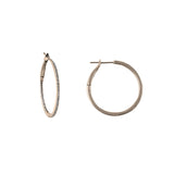 14k gold 25mm round diamond hoop earrings