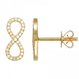 14k gold diamond infinity posts - SINGLE