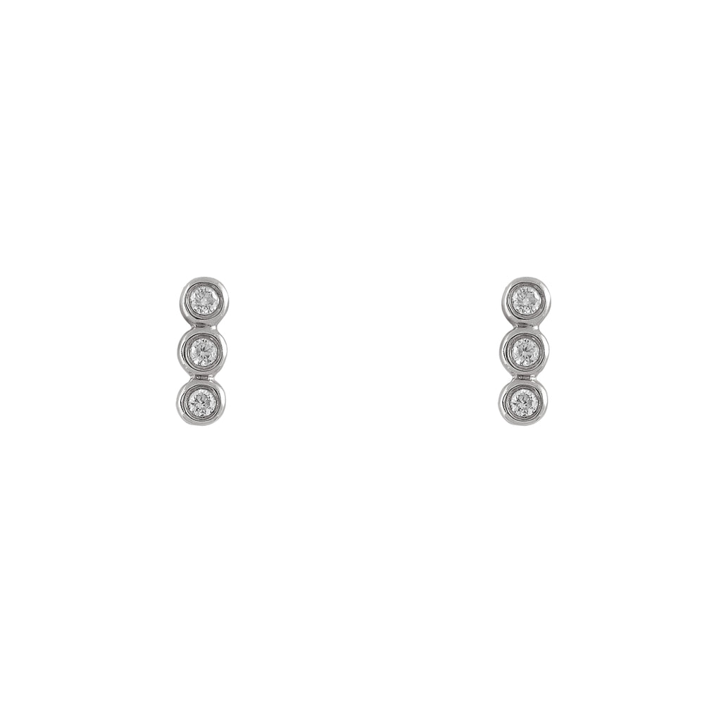 14k gold 3 diamond bezel sticks