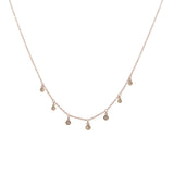 14k gold diamond bezel drop necklace