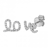 14k gold diamond love earrings