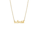14k gold petite nameplate necklace