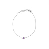 14k gold amethyst medium dot chain bracelet