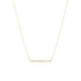 14k gold diamond shared prong bar necklace