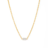 14k yellow gold diamond barrel necklace