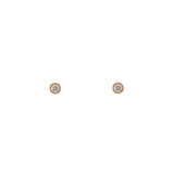 14k gold diamond bezel studs .10ct - single stud