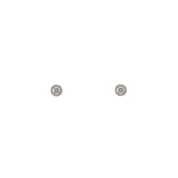 14k gold diamond bezel studs .10ct - single stud