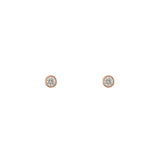 14k gold diamond bezel studs .18ct - Single Stud