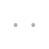 14k gold diamond bezel studs .18ct - Single Stud