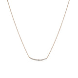 14k gold diamond bezel curved necklace