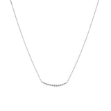 14k gold diamond bezel curved necklace