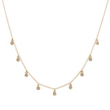 14k gold bezel drop necklace