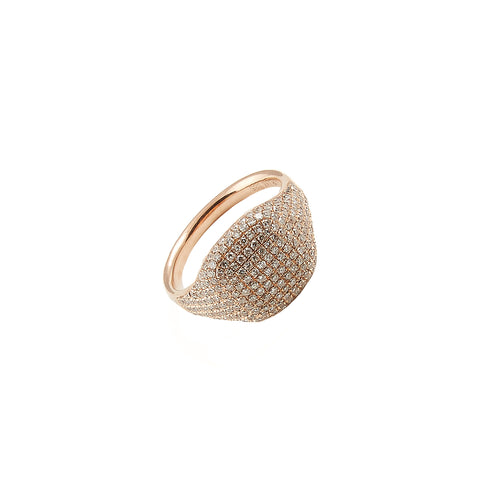 14k rose gold diamond bling pinky ring - size 2.5