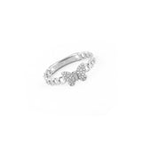 14k gold diamond butterfly chain link ring