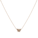 14k gold diamond butterfly necklace