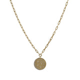 14k gold diamond celestial disk necklace
