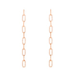 14k gold diamond chain link drops with post