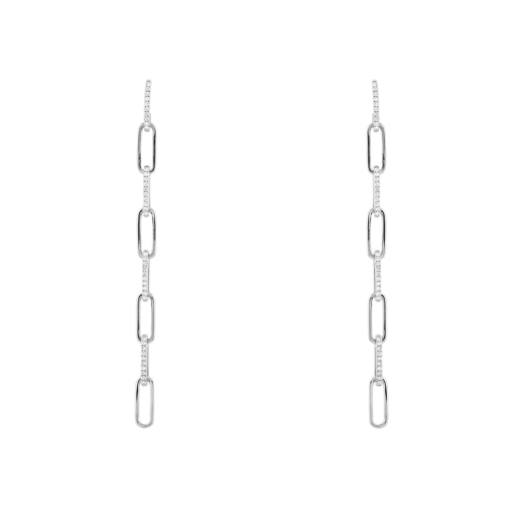 14k gold diamond paperclip link drops