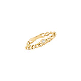 14k gold diamond bezel chain link ring