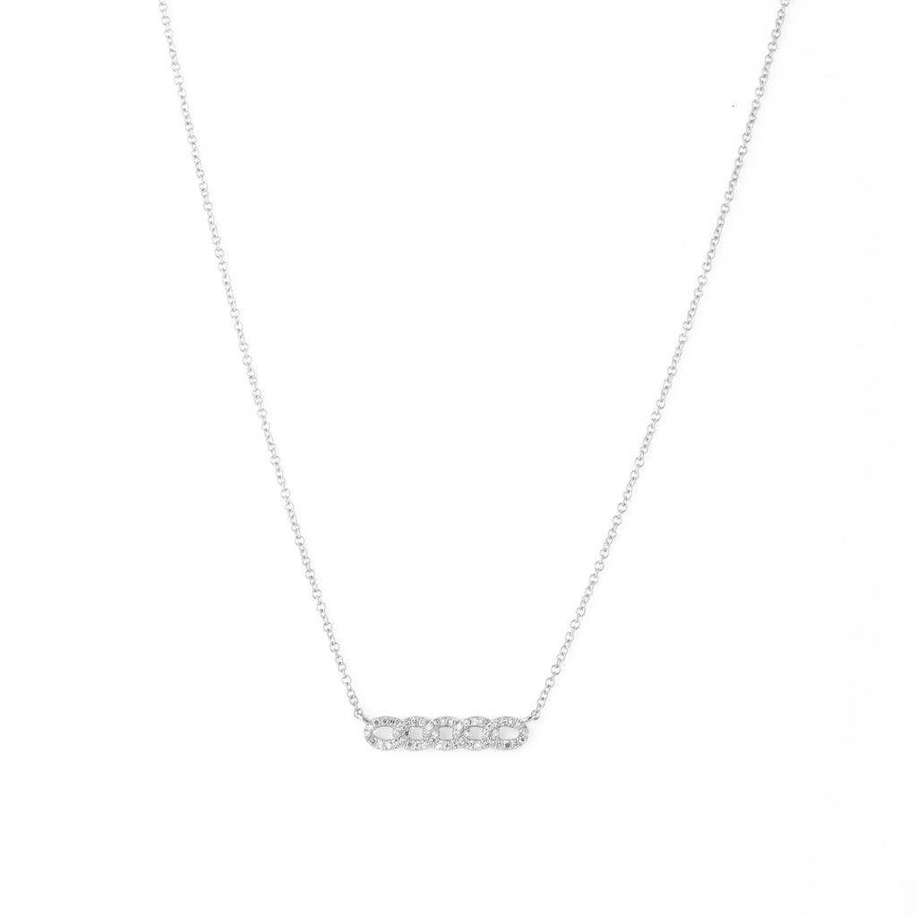 14k gold diamond cuban link bar necklace