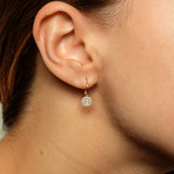 14k gold and diamond small disk drops