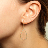 14k gold small teardrop hoops