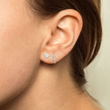 14k gold diamond star and lightening bolt earring