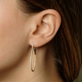 14k gold Medium diamond horseshoe hoops