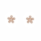 14k gold and diamond daisy studs - single