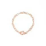 14k gold diamond lobster claw paperclip chain bracelet