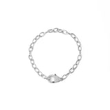 14k gold diamond lobster claw paperclip chain bracelet
