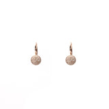 14k gold diamond domed disk drop earrings