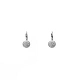 14k gold diamond domed disk drop earrings