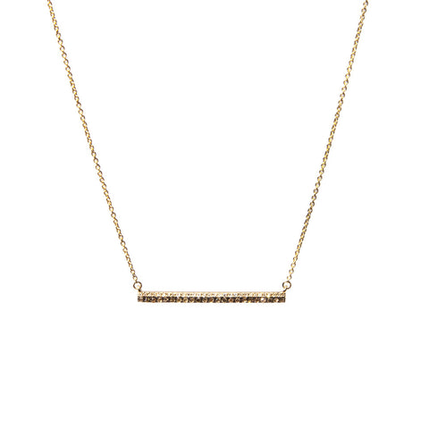 14k gold double diamond bar necklace