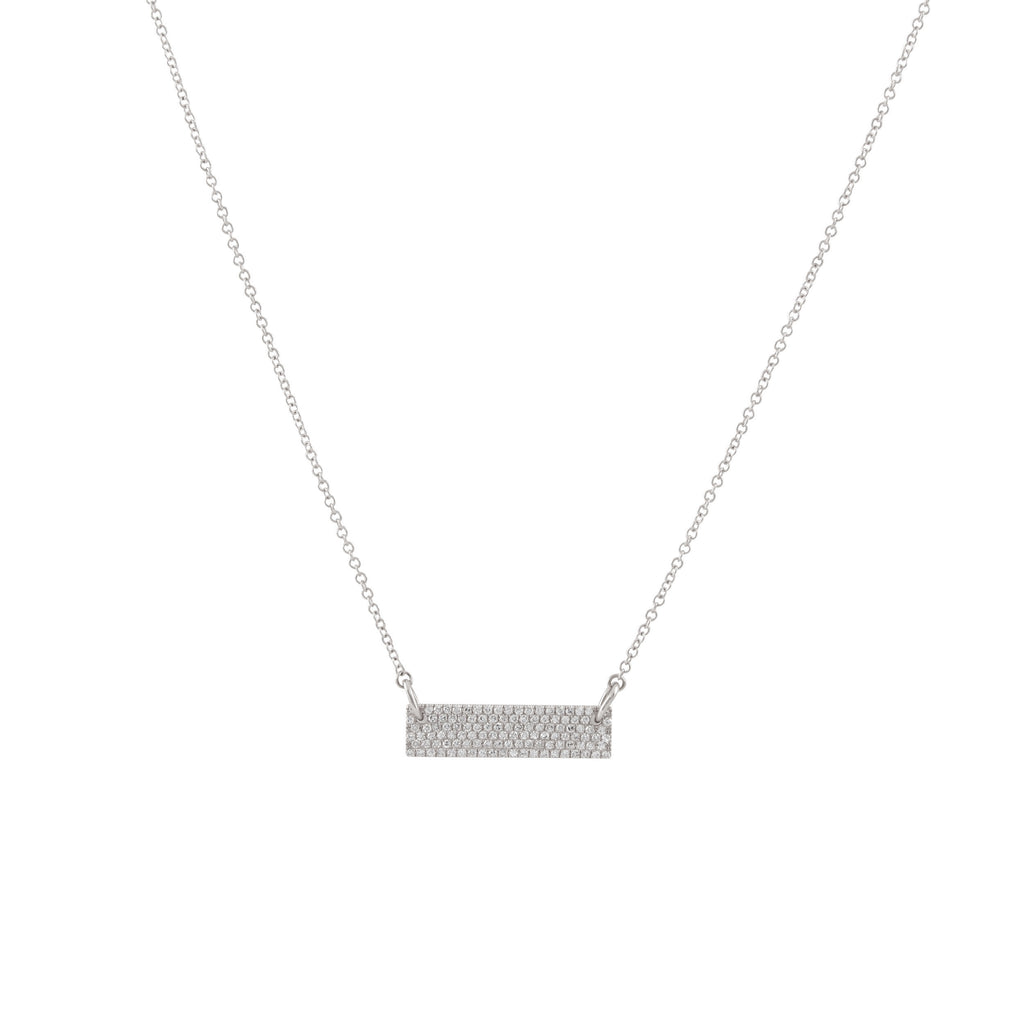 14k gold diamond thick bar necklace with jumprings